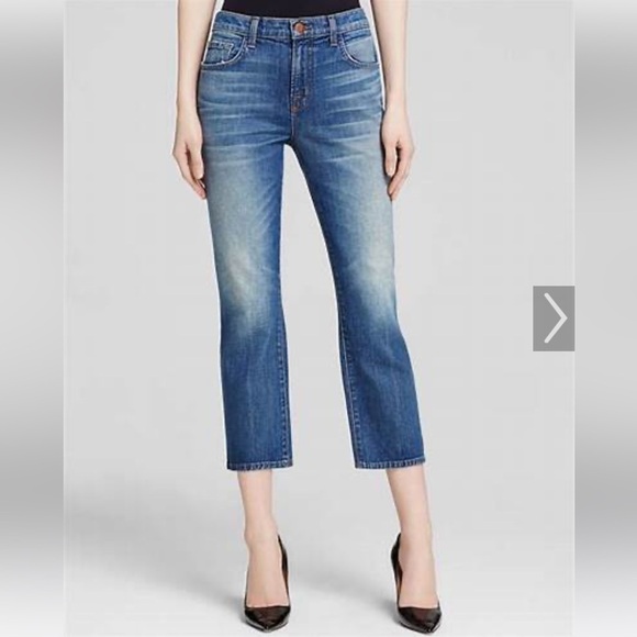 J Brand Adele Crop ankle Straight leg High Rise RIVAL Denim Jeans 27 -- 8334E476 - Picture 13 of 13